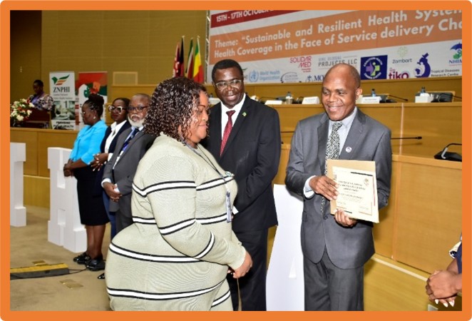 Winner receiving certificate