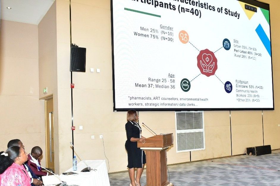 Oral presentation at podium